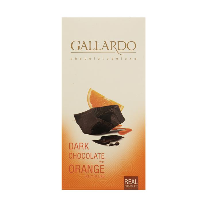 شکلات تلخ با مغزی ژله ای پرتغالی گالاردو فرمند مقدار 100گرم Farmand Gallardo Dark Chocolate with Orange Jelly Filling 100gr